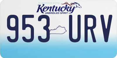 KY license plate 953URV