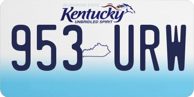 KY license plate 953URW