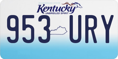 KY license plate 953URY