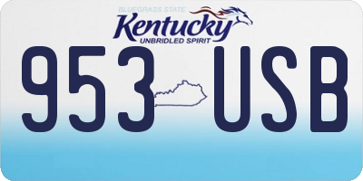 KY license plate 953USB