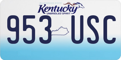 KY license plate 953USC