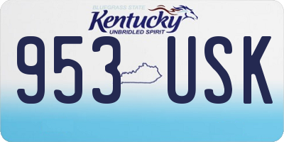 KY license plate 953USK
