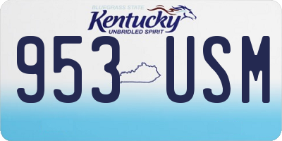 KY license plate 953USM