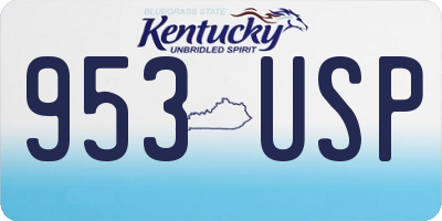 KY license plate 953USP