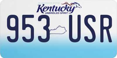 KY license plate 953USR