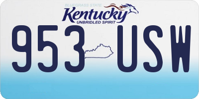 KY license plate 953USW