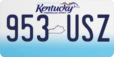 KY license plate 953USZ
