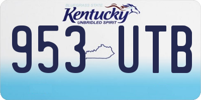 KY license plate 953UTB