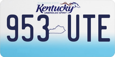 KY license plate 953UTE