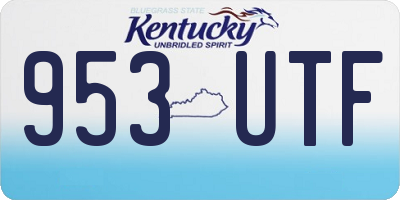 KY license plate 953UTF