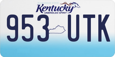 KY license plate 953UTK