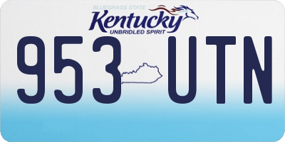 KY license plate 953UTN