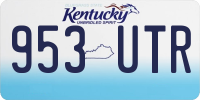 KY license plate 953UTR