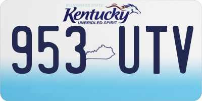 KY license plate 953UTV