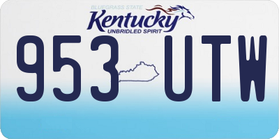 KY license plate 953UTW
