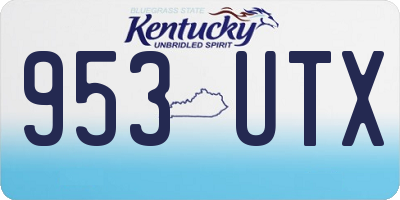 KY license plate 953UTX