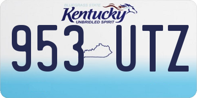 KY license plate 953UTZ