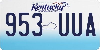 KY license plate 953UUA