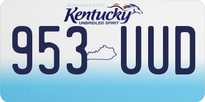 KY license plate 953UUD