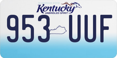 KY license plate 953UUF