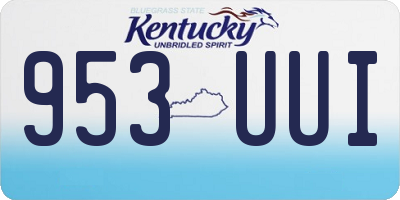KY license plate 953UUI