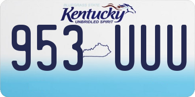 KY license plate 953UUU