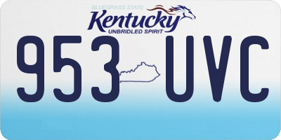 KY license plate 953UVC