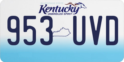 KY license plate 953UVD