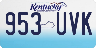 KY license plate 953UVK