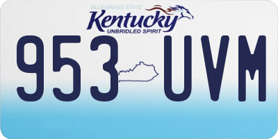 KY license plate 953UVM