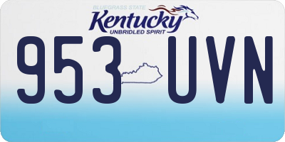 KY license plate 953UVN