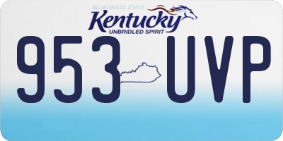 KY license plate 953UVP