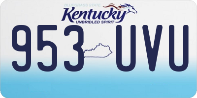 KY license plate 953UVU