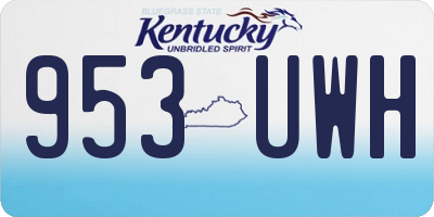 KY license plate 953UWH