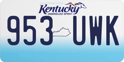 KY license plate 953UWK