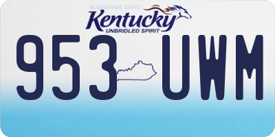 KY license plate 953UWM
