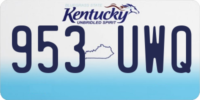 KY license plate 953UWQ