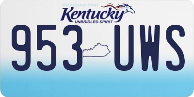 KY license plate 953UWS
