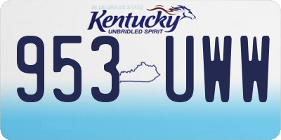 KY license plate 953UWW