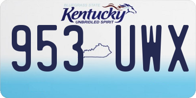 KY license plate 953UWX