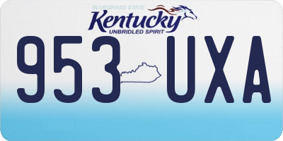 KY license plate 953UXA