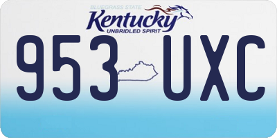 KY license plate 953UXC