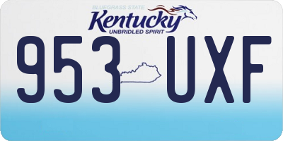 KY license plate 953UXF