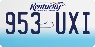KY license plate 953UXI
