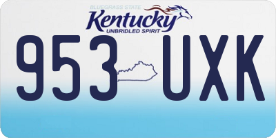 KY license plate 953UXK