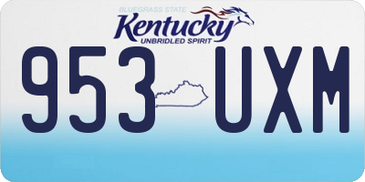 KY license plate 953UXM
