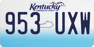 KY license plate 953UXW