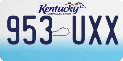 KY license plate 953UXX