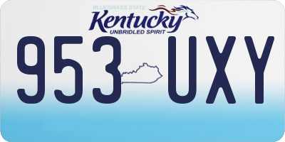 KY license plate 953UXY