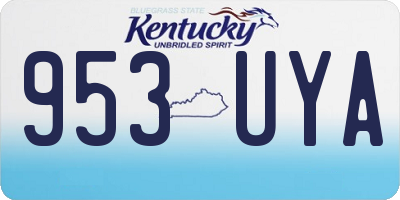 KY license plate 953UYA
